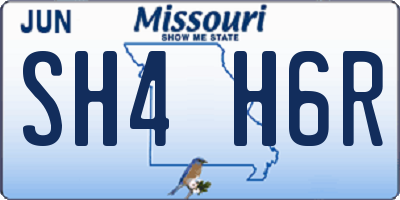 MO license plate SH4H6R