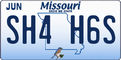 MO license plate SH4H6S