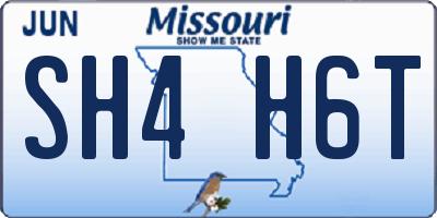 MO license plate SH4H6T