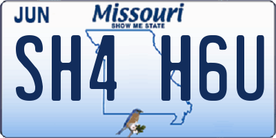 MO license plate SH4H6U