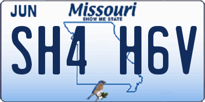 MO license plate SH4H6V