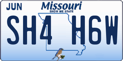 MO license plate SH4H6W