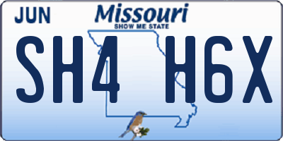 MO license plate SH4H6X