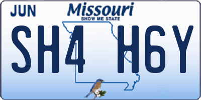 MO license plate SH4H6Y