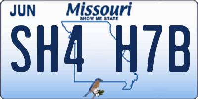 MO license plate SH4H7B