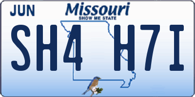 MO license plate SH4H7I