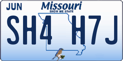 MO license plate SH4H7J