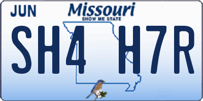 MO license plate SH4H7R