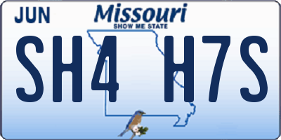 MO license plate SH4H7S