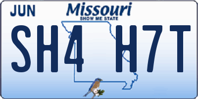 MO license plate SH4H7T