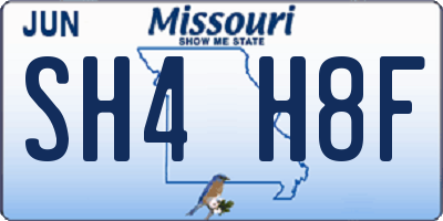 MO license plate SH4H8F