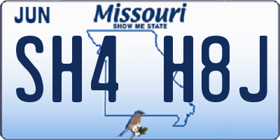 MO license plate SH4H8J