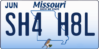 MO license plate SH4H8L
