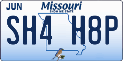 MO license plate SH4H8P
