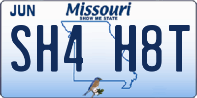 MO license plate SH4H8T
