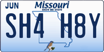 MO license plate SH4H8Y