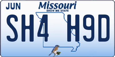 MO license plate SH4H9D