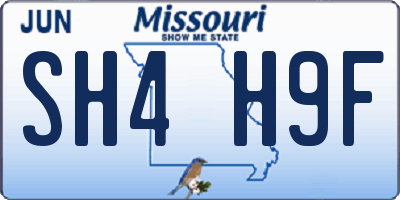 MO license plate SH4H9F