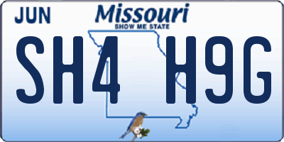 MO license plate SH4H9G