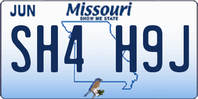 MO license plate SH4H9J