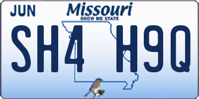 MO license plate SH4H9Q