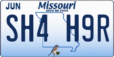 MO license plate SH4H9R