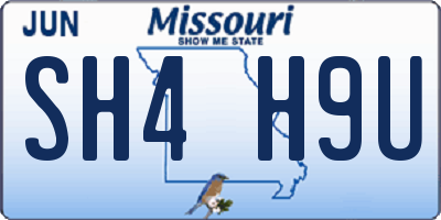 MO license plate SH4H9U