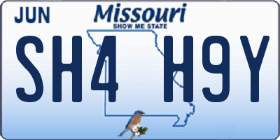 MO license plate SH4H9Y