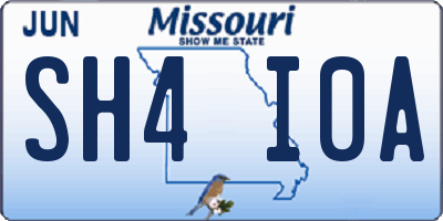MO license plate SH4I0A