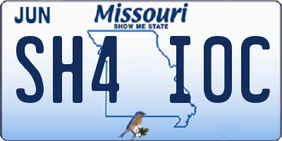 MO license plate SH4I0C