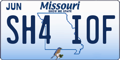 MO license plate SH4I0F
