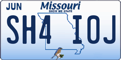 MO license plate SH4I0J