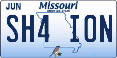 MO license plate SH4I0N