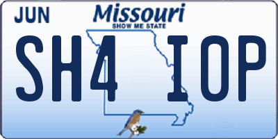 MO license plate SH4I0P