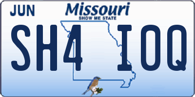 MO license plate SH4I0Q