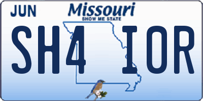 MO license plate SH4I0R