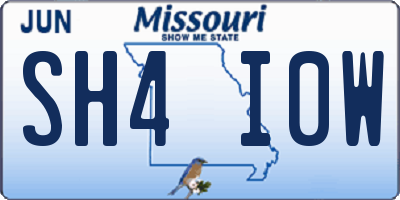 MO license plate SH4I0W