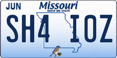 MO license plate SH4I0Z