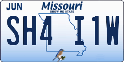 MO license plate SH4I1W