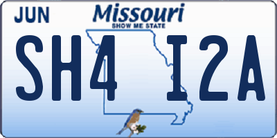 MO license plate SH4I2A