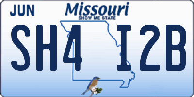 MO license plate SH4I2B