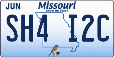 MO license plate SH4I2C