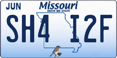 MO license plate SH4I2F