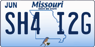MO license plate SH4I2G