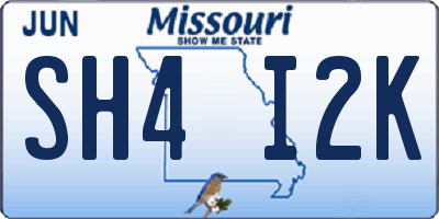 MO license plate SH4I2K