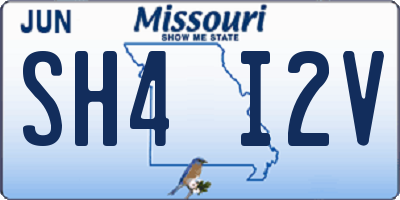 MO license plate SH4I2V