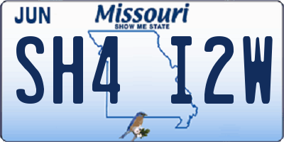 MO license plate SH4I2W