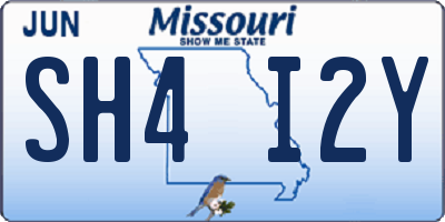 MO license plate SH4I2Y