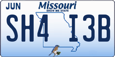 MO license plate SH4I3B