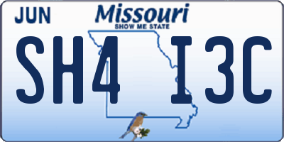 MO license plate SH4I3C